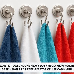 Magnetic Towel Hooks Heavy Duty Neodymium Magnet Wall Base Hanger For Refrigerator Cruise Cabin Bathroom Grilling