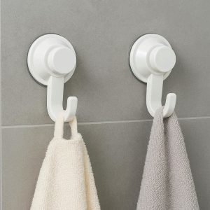 Suction Cup Towel Hooks Removable Vacuum Shower Wall Hanger No Damage Towel Holder For Glass Mirror Tile