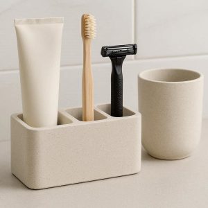 21 Diatomite Toothbrush Holder Quick Dry Moisture Absorbent Earth Cup Toothpaste Razor Stand Bathroom Countertop Minimalist